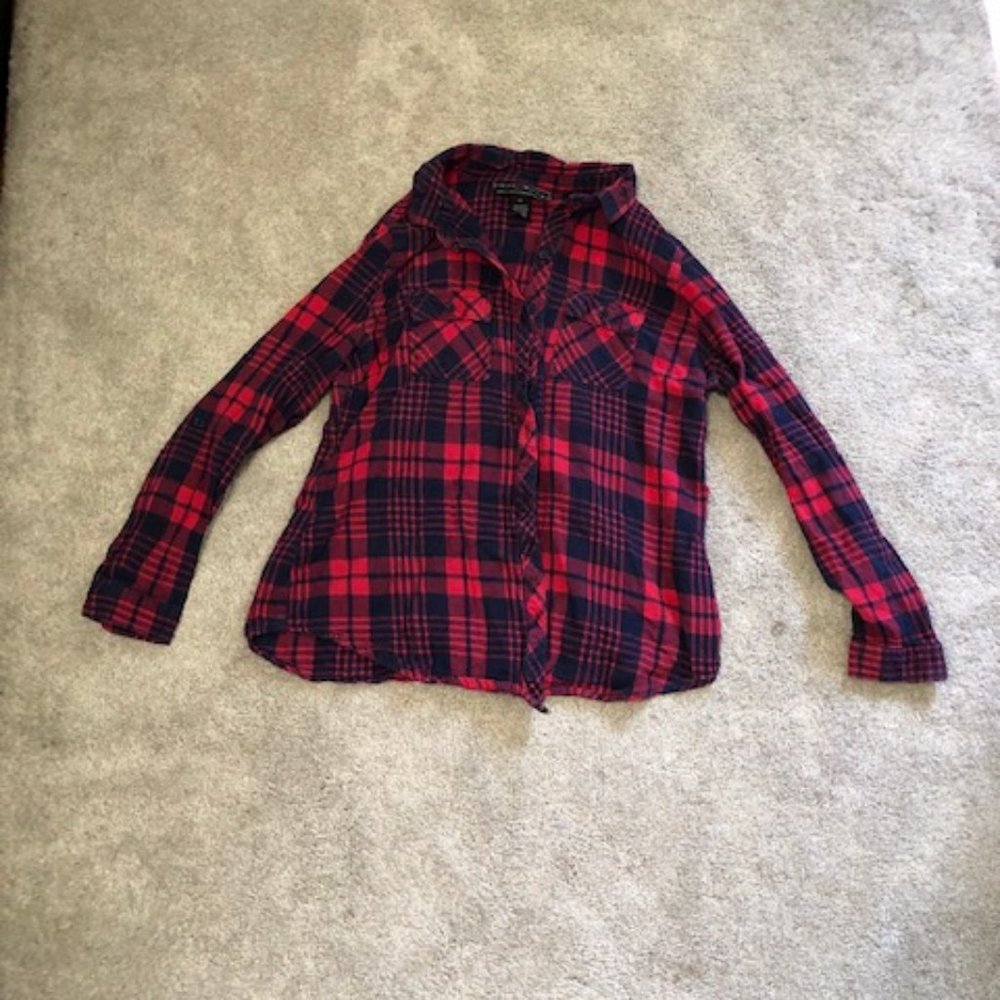 blue and red flannel